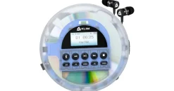 Klim Nomad Transparent – Neuheit – tragbarer CD-Player – integrierter Akku mit langer Lebensdauer – Kopfhörer KLIM Fusion, MP3, CD, TF-Player, tragbares Mini-Radio, Bluetooth – für das Auto