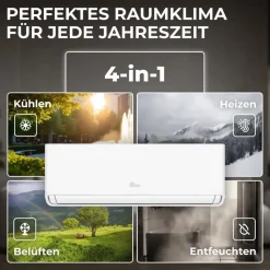Kältebringer R290 Split-Klimaanlage 12.000 BTU (3,7kW) mit Wandhalterung