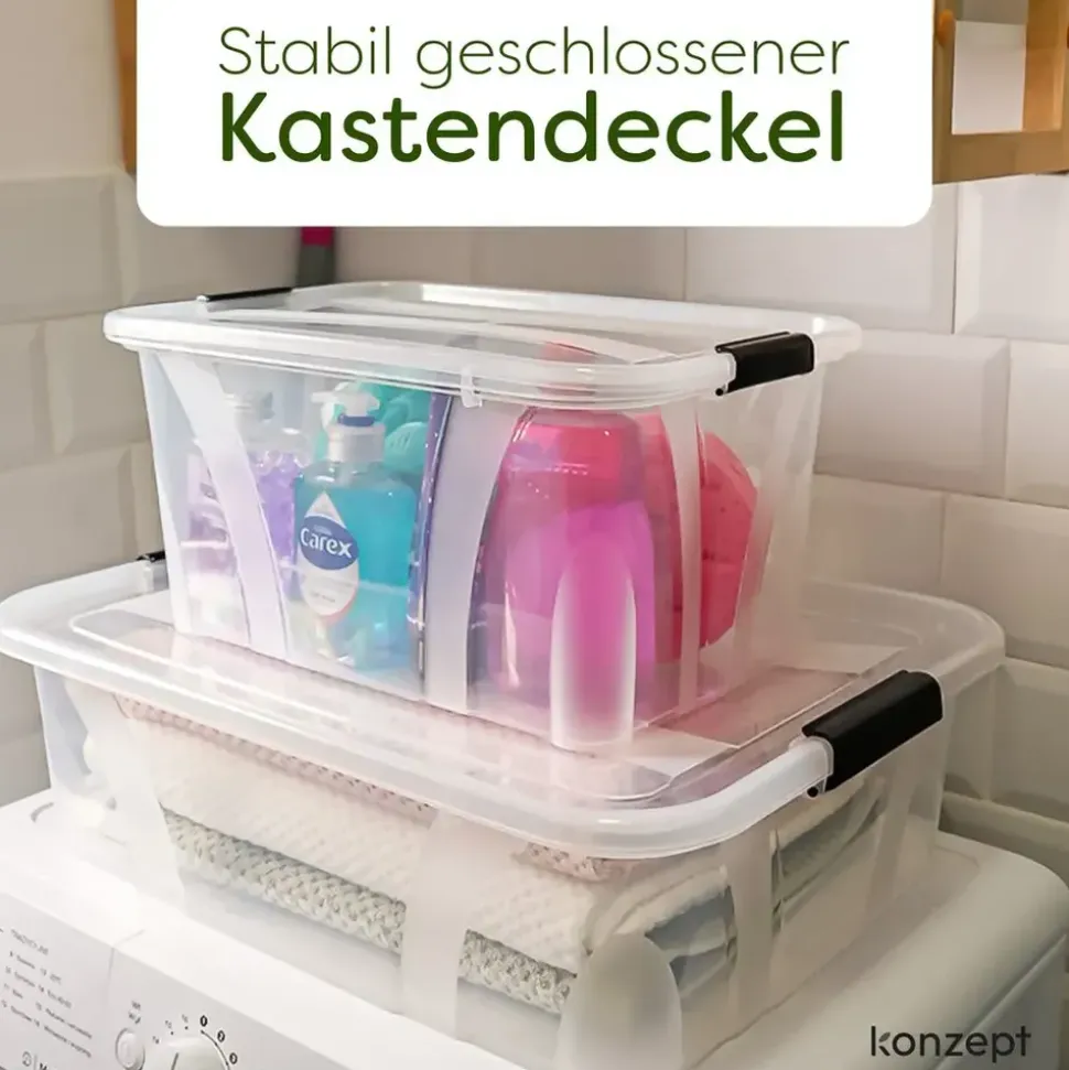 konzept Aufbewahrungsbox 14 l 3-tlg. transparent