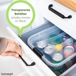 konzept Aufbewahrungsbox 14 l 3-tlg. transparent