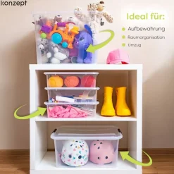 konzept Aufbewahrungsbox 14 l 3-tlg. transparent