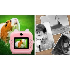 krumad Mini Sofortbildkamera mit Drucker – 2in1 Kinderkamera & Fotodrucker, Bluetooth, Spiele, Video/Musik, Smartphone-Druck