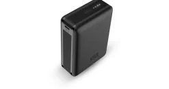 KSix Nano Powerbank, 20.000 mAh, Taschengröße, Power Delivery, 22,5 W, USB-C auf USB-C-Kabel, gleichzeitiges Aufladen, Schwarz