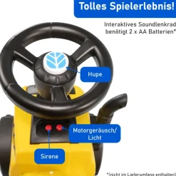Lemodo Rutschauto Traktor New Holland mit Anhänger, blau