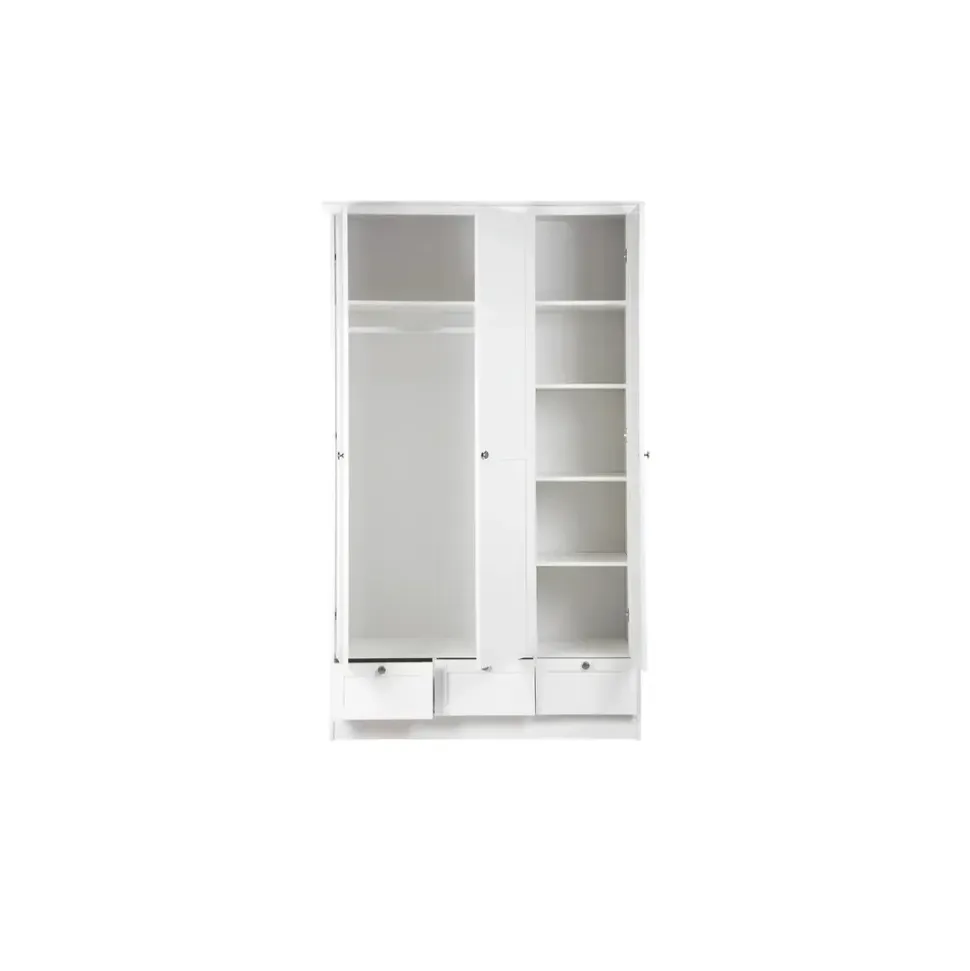 les tendances Drehtürenschrank Landwood 120 x 200 x 51 cm Weiß