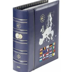 Leuchtturm Leuchtturm, Fotoalbum, Münzalbum VISTA, Band 1 für 12 Euro Kursmünzensätze, inkl. Schutzkassette, blau