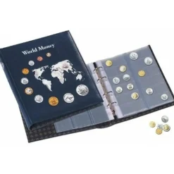 Leuchtturm OPTIMA Münzalbum World Money, mit 5 verschiedenen OPTIMA Münzhüllen, blau