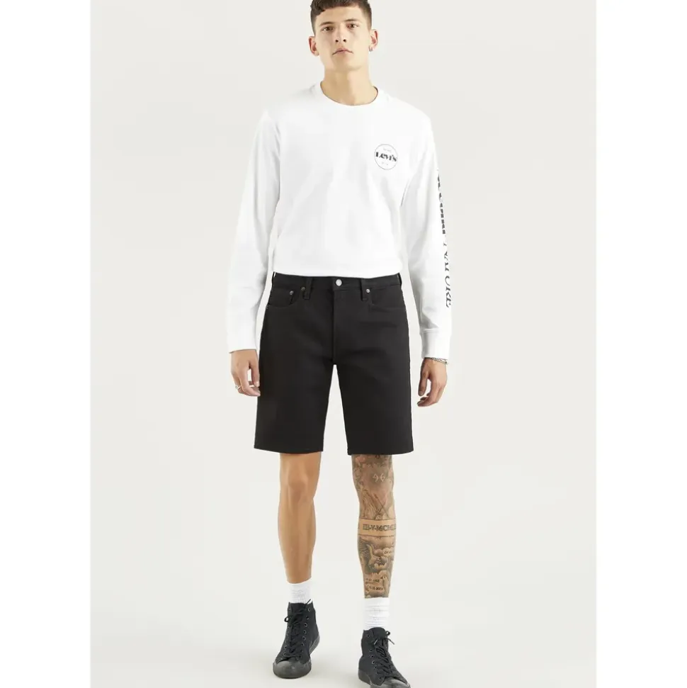 Levi's 405 Standard Kurze Jeans All Black Adv Sho 34 10