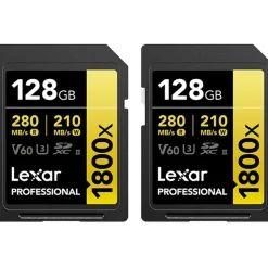 Lexar Professional SDXC Gold 128GB 1800x UHS-II V60 2er-Pack