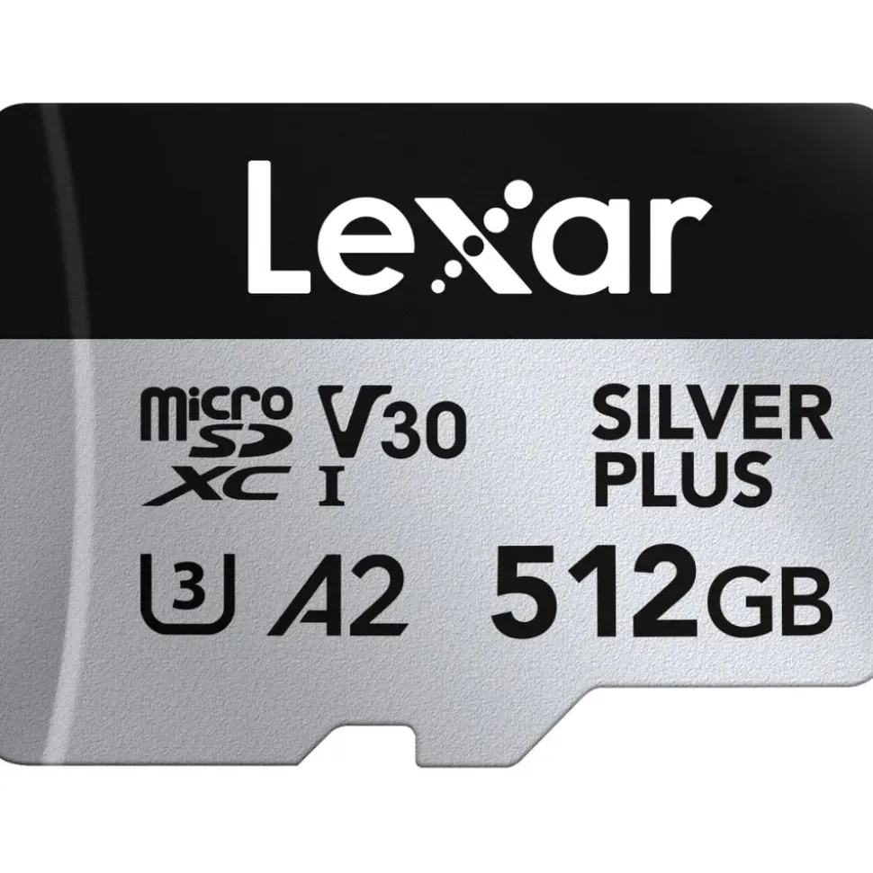 Lexar Silver Plus Micro SD Karte 512GB, Bis zu 205 MB/s Lesegeschwindigkeit