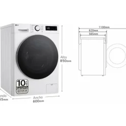 LG Serie 600 F4DR6009A1W Waschtrockner (9 kg / 6 kg, 1400 U/min)