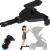 lionelo Buggy Board 2-in-1 Mitfahrbrett für Kinderwagen mit abnehmbarem Sitz, universell passend, Stoßdämpfung, LED-Räder, bis 25 kg, für Kinder 2-5 Jahre