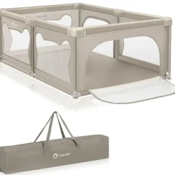 lionelo Faltbarer Laufstall für Kinder WILLOW von 0-48 Monaten, 120 cm x 180 cm x 68 cm, Laufstall für Babys mit atmungsaktivem Netz - Beige - Beige