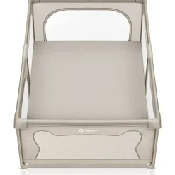 lionelo Faltbarer Laufstall für Kinder WILLOW von 0-48 Monaten, 120 cm x 180 cm x 68 cm, Laufstall für Babys mit atmungsaktivem Netz - Beige - Beige