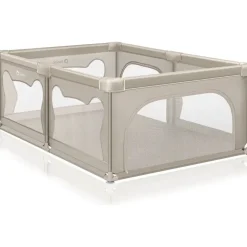 lionelo Faltbarer Laufstall für Kinder WILLOW von 0-48 Monaten, 120 cm x 180 cm x 68 cm, Laufstall für Babys mit atmungsaktivem Netz - Beige - Beige