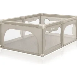 lionelo Faltbarer Laufstall für Kinder WILLOW von 0-48 Monaten, 120 cm x 180 cm x 68 cm, Laufstall für Babys mit atmungsaktivem Netz - Beige - Beige