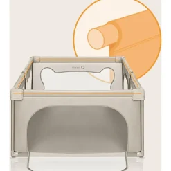 lionelo Faltbarer Laufstall für Kinder WILLOW von 0-48 Monaten, 120 cm x 180 cm x 68 cm, Laufstall für Babys mit atmungsaktivem Netz - Beige - Beige