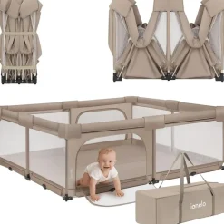 lionelo Florence XL Laufgitter, Beige Sand