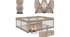 lionelo Florence XL Laufgitter, Beige Sand
