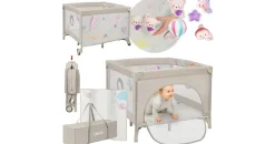 lionelo MILLE PLUS Laufgitter Grey Beige