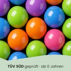 LittleTom 400 Bunte Bälle für Bällebad 5,5cm Babybälle Plastikbälle Baby Spielbälle Pastell