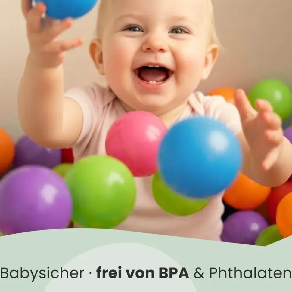 LittleTom 400 Bunte Bälle für Bällebad 5,5cm Babybälle Plastikbälle Baby Spielbälle Pastell