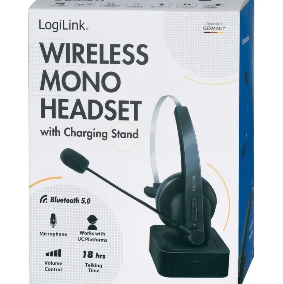 Logilink BT0059 On Ear Headset Bluetooth Mono Schwarz