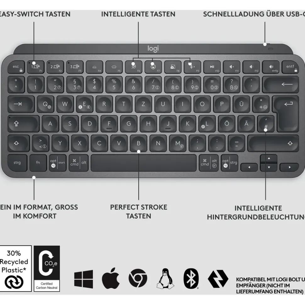 Logitech MX Keys Mini DE grafit