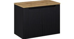 Lomadox Waschtischunterschrank 2 Schubkästen 80,4 x 59,5 x 40 cm Schwarz