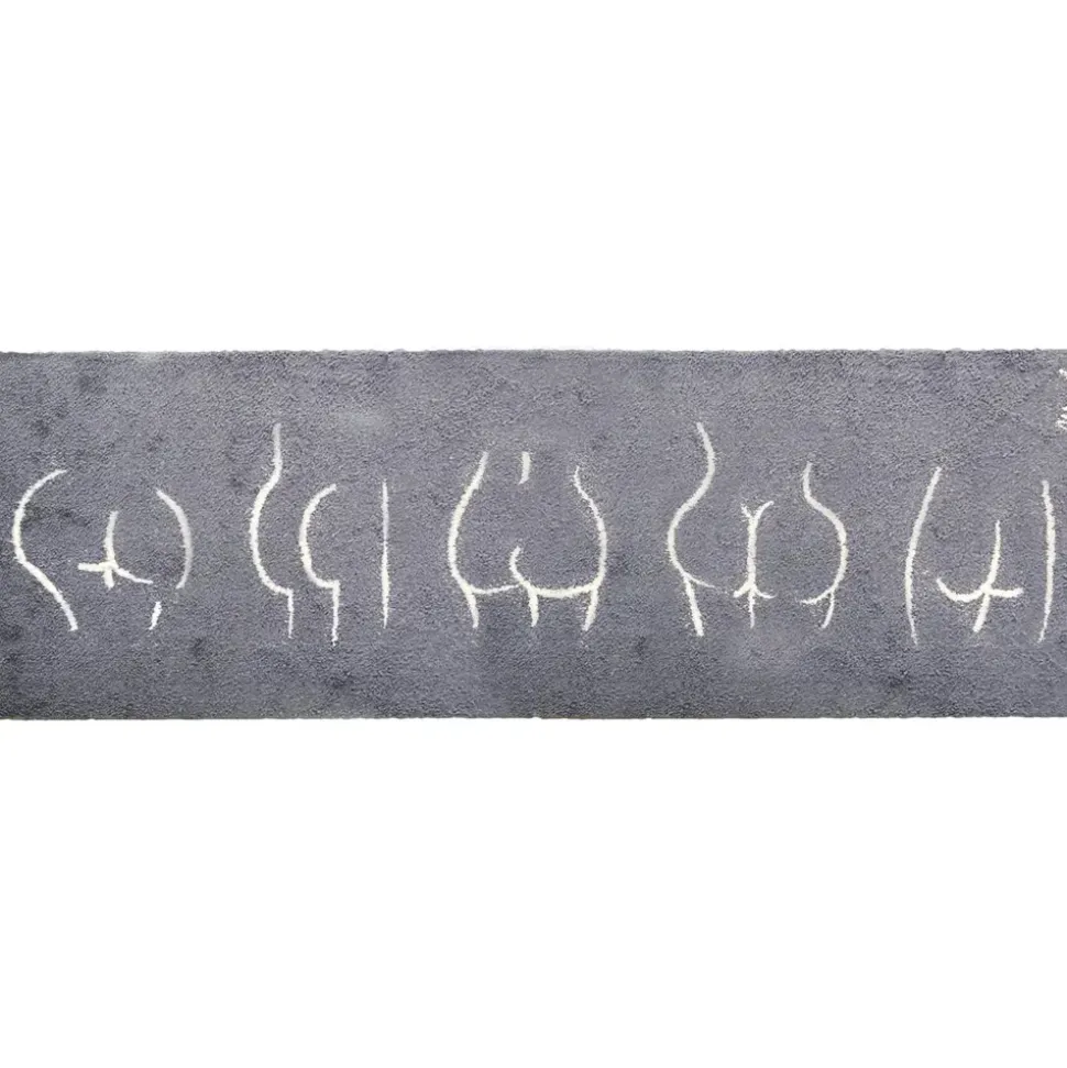 Mad About Mats Badematte Aude, Badvorleger, Duschvorleger, Badezimmerteppich, Läufer, Mit Motiv "Hintern", grau, lustig, waschbar, rutschfest, 100 % Polyamid, weich, rutschfest, maschinenwaschbar, 50 x 150 cm