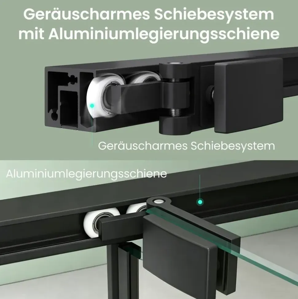 mai & mai Rav69K Eckdusche mit Schiebetür 80 x 80 cm Schwarz Sicherheitsglas