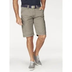 MAN'S WORLD Cargobermudas MAN'S WORLD, Herren, Gr. 66, N-Gr, grün (olivgrün), Obermaterial: 100% Baumwolle, unifarben, normal kniebedeckend, Hosen, auch in Großen Größen, Topseller