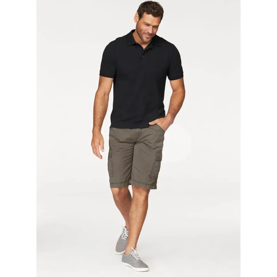 MAN'S WORLD Cargobermudas MAN'S WORLD, Herren, Gr. 66, N-Gr, grün (olivgrün), Obermaterial: 100% Baumwolle, unifarben, normal kniebedeckend, Hosen, auch in Großen Größen, Topseller