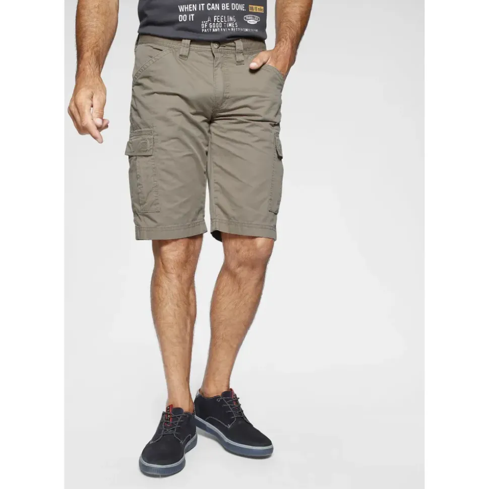 MAN'S WORLD Cargobermudas MAN'S WORLD, Herren, Gr. 66, N-Gr, grün (olivgrün), Obermaterial: 100% Baumwolle, unifarben, normal kniebedeckend, Hosen, auch in Großen Größen, Topseller