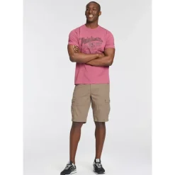 MAN'S WORLD MAN'S WORLD, Herren, Gr. 42, N-Gr, grün (khaki), Web, Obermaterial: 100% Baumwolle, unifarben, bequem, Hosen Bermudas