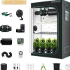 Mars Hydro Growbox Komplettset 300W LED Vollspektrum Dimmbar, 120 x 60 x 180 cm Schwarz
