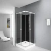 Marwell Black Reef Komplettdusche mit Eckeinstieg 80 x 195 cm silber matt