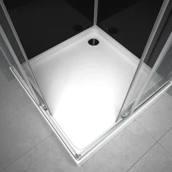 Marwell Black Reef Komplettdusche mit Eckeinstieg 80 x 195 cm silber matt