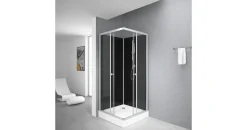 Marwell Black Reef Komplettdusche mit Eckeinstieg 80 x 195 cm silber matt