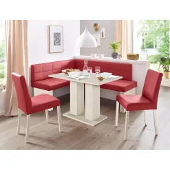 massivline & more Anna 4-tlg. holzwerkstoff mit farbe weiß/lotos 5269 rot/rot/weiß