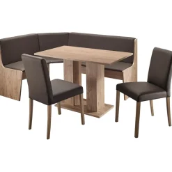 massivline & more Eckbankgruppe MASSIVLINE & MORE "Sylt", braun (holzwerkstoff mit farbe san remo dekor, lotos 5134 anthrazit, anthrazit, eichefarben), Kunstleder, Holzwerkstoff, Kunstleder, Sitzmöbel-Sets, Eckbankgruppe, Eckbank ist umstellbar, Eckbank mit Truhe