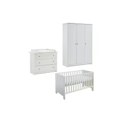 Möbel Kraft Babyzimmer 3er-Set Thilo ¦ weiß ¦ Maße (cm): B: 392 H: 379