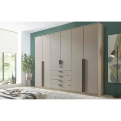 Möbel Kraft Drehtürenschrank 6-türig 270 x 210 x 52 cm Beige