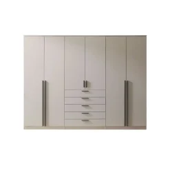 Möbel Kraft Drehtürenschrank 6-türig 270 x 210 x 52 cm Beige