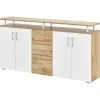 Möbel Kraft Sideboard 178 x 90 x 40 cm Weiß / Mehrfarbig