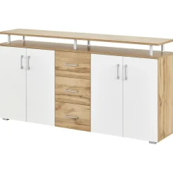 Möbel Kraft Sideboard 178 x 90 x 40 cm Weiß / Mehrfarbig