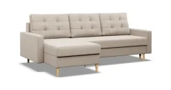mebligo Eckcouch Textil 3-Sitzer Beige