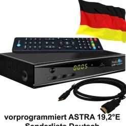 MediaArt Sat Receiver MEDIAART- 4 vorbereitet Deutsche Senderliste Full HD 1080P Digital HDMI 2xUSB Neue modell AAC-LC Audioformat, DVB-S, DVB-S2