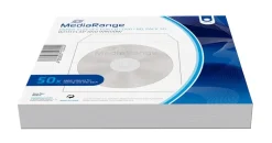 MediaRange BOX65 50er-Pack CD-Papiertaschen mit Lasche und Sichtfenster