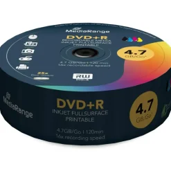 MediaRange DVD+R 4.7GB 16x 25er Spindel bedruckbar (MR408)